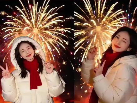 新年烟花拍照豆包Al指令教程来了#新年烟花拍照#教程#豆包ai #豆包P图已经nextlevel了#抖音ai制作