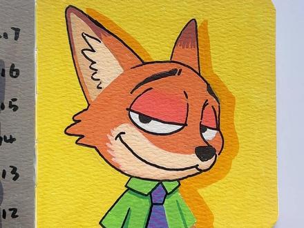 胖胖的尼克狐尼克#乱涂乱画系列 #创作者中心 #创作灵感 #跟着抖音学画画 #每日一画