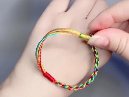 简单易学五彩绳编法#手绳 #编绳 #编绳教程 #纯手工编绳