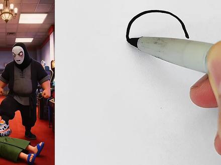 后室的蒙面男子 #简笔画#简笔画教程#后室