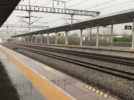 麻城北站,实拍复兴号G3263次列车进站,麻城也是铁路枢纽城市#交通强国铁路先行 #铁路摄影 #火车 #高铁🚄