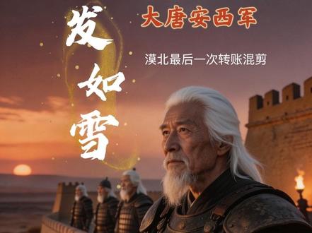 《发如雪》周杰伦这首歌的ai版(史诗版,改编者“北极星电台”),一出来我觉得方文山这词就是给大唐安西军的! 匆忙剪了一段当年看哭了的广告《漠北最后一次转账》,居然又看哭了。 “满城尽白发,死不丢陌刀” 😭