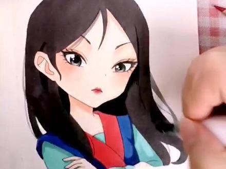 原图阿瞳mao,画木兰喽#绘画 #画画 #手绘 #动漫 #二次元 #花木兰