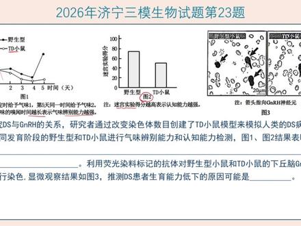 2026济宁三模生物第23题稳态大题讲解 #高中生物 #高三三模 #济宁三模 #稳态与调节