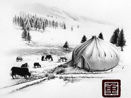 教你们画个蒙古包#画画 #手绘 #创意 #每日一画 #绘画过程 #素描 #纹身#艺术 #想画就画 #灵魂画手
