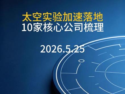 太空实验加速落地,10家核心公司梳理 #太空空间站 #神舟二十三号 #行业分析 #A股