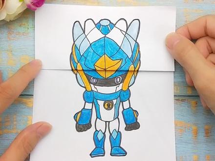 用一张纸手绘喜羊羊决战次时代机械化,有趣变身拉开,简直太搞笑