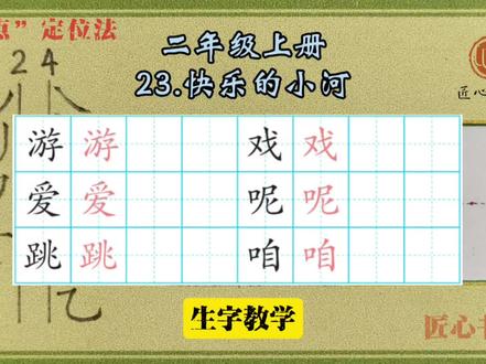 语文生字同步|二年级上册《23.快乐的小河》
✅用钟老师的「7点定位法」,轻松找准位置,写字不再东倒西歪!人人都能写漂亮字!
📚小学语文生字2025最新统编版
✍🏻跟着练,轻松掌握课本生字!#练字 #辅导作业 #小学语文 #硬笔书法 #二年级