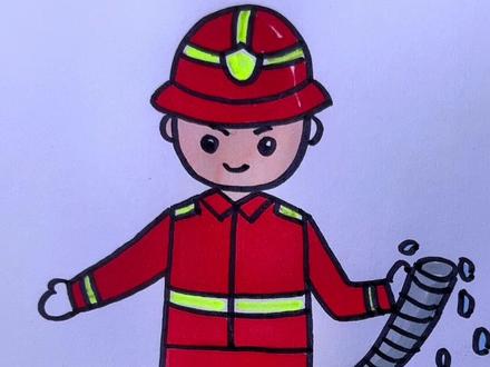 消防员简笔画#致敬劳动者 #最美消防员 #一学就会系列 #五一劳动节简笔画 #跟着抖音学画画 @抖音小助手 @DOU+小助手