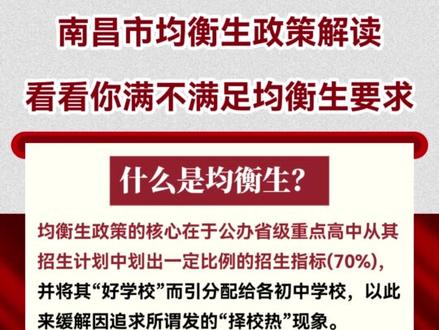 南昌均衡生政策解读 南昌均衡生政策解读,看看你满不满足均衡生要求?
什么是均衡生?
均衡生政策的核心在于公办省级重点高中从其招生计划中划出一定比例的招生指标(70%),并将其“好学校”而引分配给各初中学校,以此来缓解因追求所谓发的“择校热”现象。
通过这种方式,学生有机会凭借中考成绩,在其所在的初中内排名靠前的情况下,以低于统招分数线的成绩被录取进入优质高中。
均衡生要求是什么?
1、学籍在本校,且初一至初三年级均在本校学习的应届初中毕业生(含按规定正常转学和休学学生)享有均衡生资格
(注:民办初中从2022年开始的新初一学生不再享受均衡生资格)
2、达到均衡最低分数线。一批次高中均衡生录取分数不低于学校统招录取分数线下50分
3、达到均衡排名。在同一初中均衡志愿相同的学生中考成绩的排名,在均衡生指标数内
#南昌中考 #中考 #均衡生 #家长必读 #南昌教育