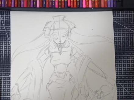 #手绘 #线稿 #红蝶般若 红蝶的这个般若相设计的很细节啊👻