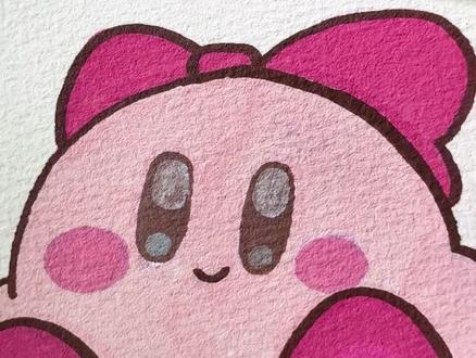 谁懂!星之卡比来啦!粉圆腮红 + 蝴蝶结的甜萌戳心巴!🥰 #画画 #解压 #星之卡比 #可爱 #简笔画