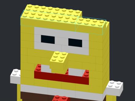 大颗粒乐高 海绵宝宝搭建#大颗粒乐高作品 #大颗粒乐高 #海绵宝宝 #基础搭建