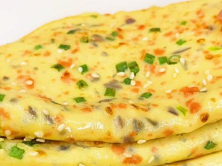 做早餐既要快还要营养,十分钟搞定这个鸡蛋饼,香软好吃~ #煎饼 #美食分享官