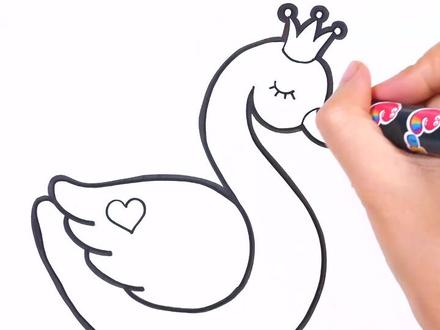 优雅美丽的天鹅#简笔画 #手绘