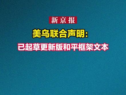美乌联合声明:已起草更新版和平框架文本