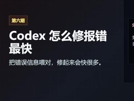 Codex 怎么修报错最快 #热点 #codex #新手教学