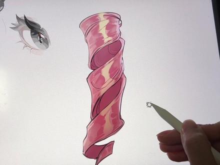 粉红卷毛上色很难画?看过这个吗?有手就行 #画画 #艺术在抖音 #卷毛 #头发画法#ipad绘画