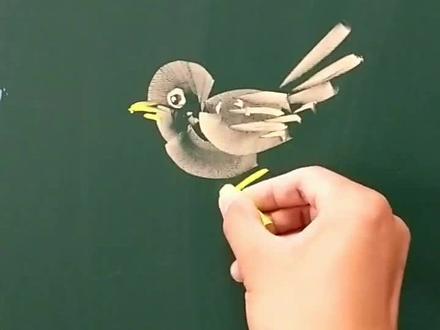 #粉笔画 小鸟怎么画?眼:已了然!这个easy