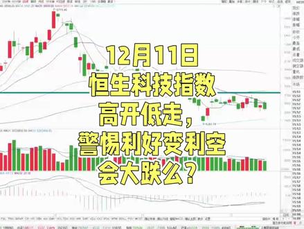 12月11日恒生科技指数高开低走,警惕利好变利空会大跌么?