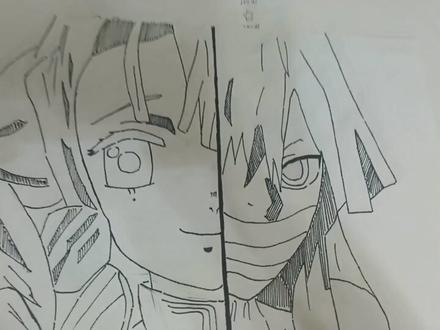 爸爸画的蛇恋VS我画的蛇恋
#鬼灭之刃 #蛇恋 #抽象 #绘画 #纸绘