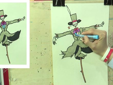 动漫课程教你画哈尔的移动城堡稻草人,北京画时代美术