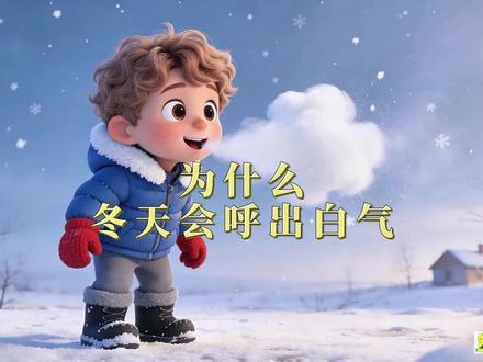 冬天哈气为啥冒白烟?#少儿科普动画 #创作者中心 #创作灵感 #宝妈 #益智动画