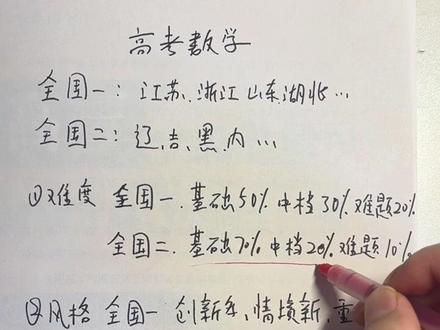 全国一和全国二高考数学试卷分析对比 #高中数学#沈阳#辽宁#高考数学#全国二卷数学 一起加油