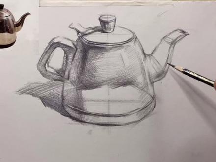 零基础学素描:教你画静物不锈钢结构素描#素描入门基础 #画画 #素描静物 #抖音小助手