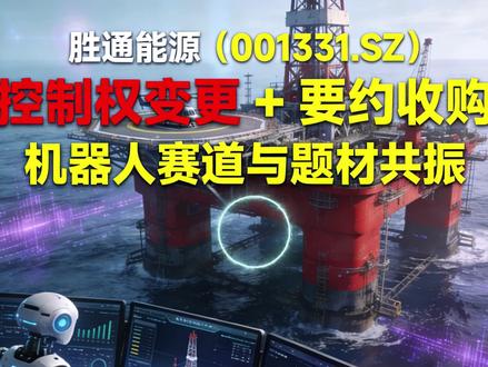 LNG 运贸一体化龙头!胜通能源 (001331) 转型叠加 2025 年 12 月 11 日晚披露,原实控人拟将 29.99% 股份协议转让给七腾机器人及其一致行动人,同时七腾机器人拟要约收购 15% 股份,完成后合计持股 44.99%,实控人变更为朱冬;12 月 12 日复牌后即开启一字涨停,市场炒作 “清洁能源 + 特种智能” 双轮驱动与资产注入预期,尽管公司已澄清未来 36 个月无借壳计划,短期情绪仍持续升温#胜通能源 #科技 #人工智能 #交通