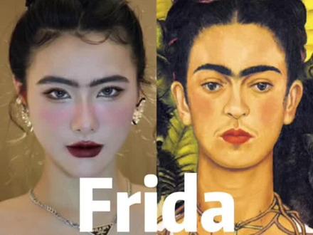 弗里达是我很喜欢的女画家,她拥有不被定义的美。#妆前妆后 #变妆 #弗里达 #时尚