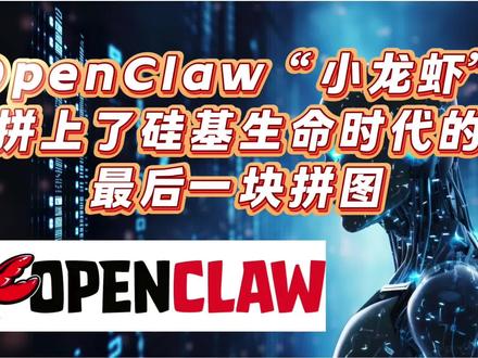 OpenClaw小龙虾,硅基生命时代的最后一块拼图
#ai #openclaw #小龙虾 #科技 #人工智能