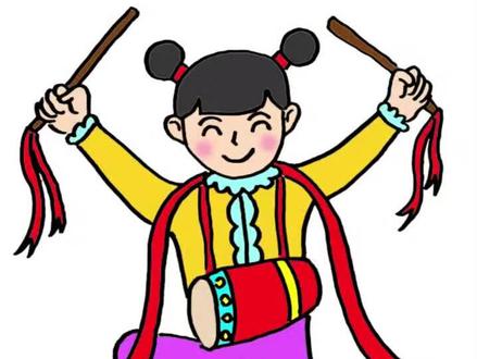#新春儿童画 #新年儿童画 #过年简笔画 #敲鼓儿童画 过新年儿童画素材,一学就会#敲腰鼓儿童画