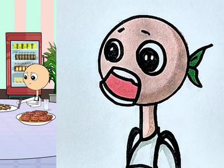 画一个惊讶的火柴人。 #简笔画