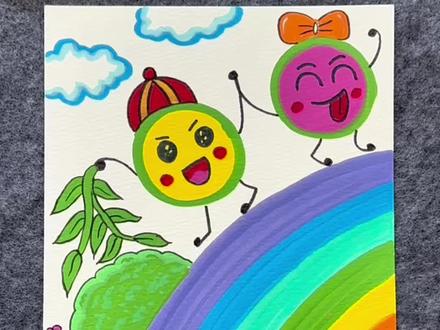 超简单的清明节创意画,快码住和孩子一起画起来吧!#清明节 #创意美术 #清明节主题画 #画画