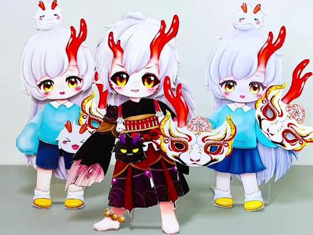 可换装茨木童子可动纸片人教程来啦💕#蛋仔派对百鬼幼儿园联动 #可动纸片人教程 #茨木童子 #百鬼幼儿园 #阴阳师