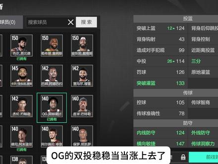 球员数据更新! #美职篮全明星
#NBA2K手游创作者激励计划
#2K手游S9赛季勇者无畏
#NBA2K随乐