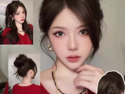 新年发型请查收!✨♥️这次真的!有手就会! #丸子头 #发型教程 #发型 #扎发教程#美妆模范生