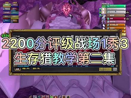 #魔兽世界 生存猎教学第二集!2200分评级战场1秀3#贝鲁卡生存猎