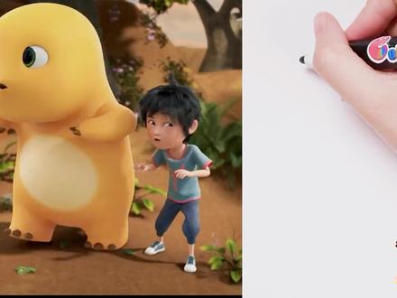 看动画学画画:乃龙的大肚肚能穿上衣服吗,全宇宙最傻的龙? #亲子教育 #画画 #绘画 #绘画过程 #画画教程