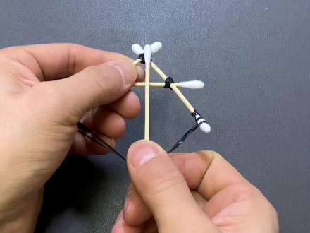 简单好玩的棉签小弓#手工 #弓