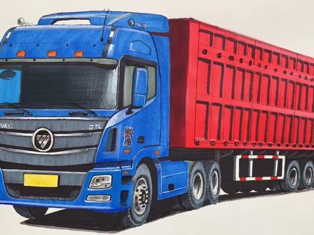 手绘福田欧曼GTL半挂牵引车,谢谢观看
