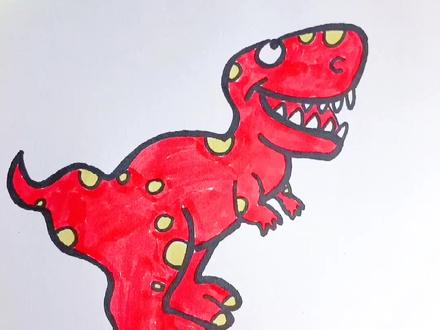 我是可爱的霸王龙#儿童画分享 #宝宝学画画