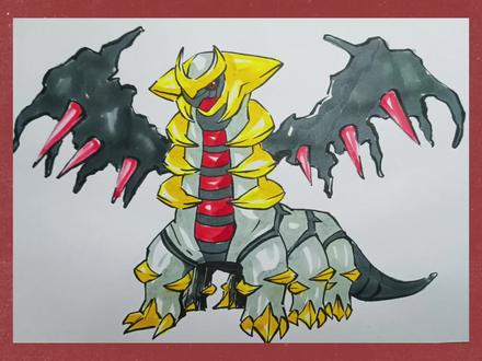 【宝可梦】绘画教程,画一只骑拉帝纳#画画#宝可梦#绘画教程#神兽