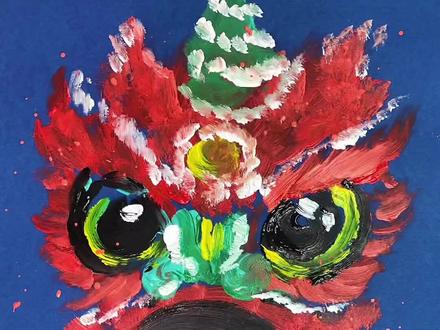 简单易学的醒狮来啦!千万别错过啦!大小孩子同样可以学#舞狮少年 #儿童画 #画画教程