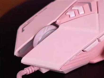 【英菲克】PW5有线粉色可爱女生电竞机械游戏办公静音鼠标高颜值#游戏鼠标