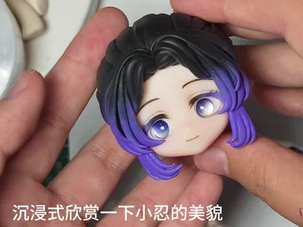 蝴蝶忍小猫~#蝴蝶忍 #gsc手绘脸 #鬼灭之刃#ob11#可拆发