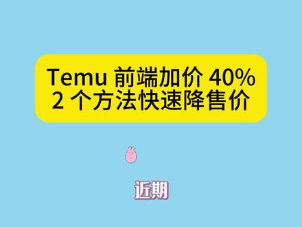 TEMU前端加价40% #temu #亚马逊 #跨境电商 #最新