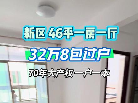 九所新区46平米一房一厅 32万8 70年大产权 ,即买即办证 #好房推荐 #性价比超高 #精装修好房 #采光好 #一房一厅