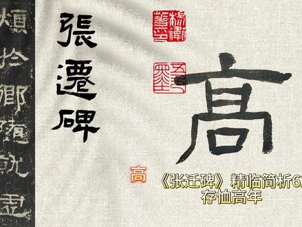 隶书《张迁碑》书法精临简析62:存恤高年 #张迁碑 #隶书 #汉隶 #书法
